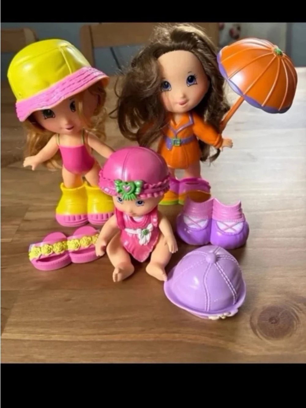 Fisher Price Snap N Style BABY doll hat onesie Sister girl raincoat clothes